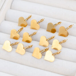 ARO DE ACERO DORADO CORAZON C/CIERRE ITALIANO X6