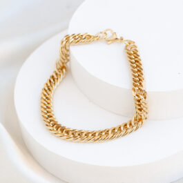 PULSERA DE ACERO DORADO GRUME 1.4MM- 22 CM