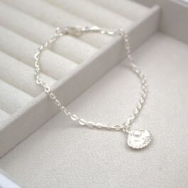 PULSERA ACERO BLANCO ESPEJITO C/OSTRA Y PERLA