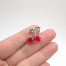 DIJE PLATEADO DE CEREZAS GRANDES VARIOS MODELOS