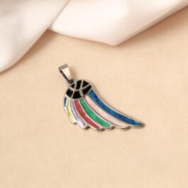 DIJE DE ACERO ALA ESMALTADA VARIOS COLORES