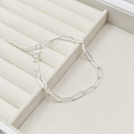 PULSERA DE ACERO BLANCO FORCE MEDIANA CON ALARGUE