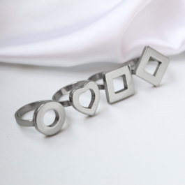 ANILLO DE ACERO FORMAS CALADO X6