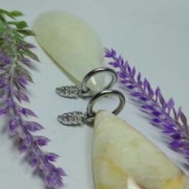 ARGOLLA DE ACERO C/ DIJE HOJA MULTISTRASS COLGANTE