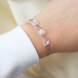 PULSERA DE ACERO 3 OSITOS DE CRISTAL
