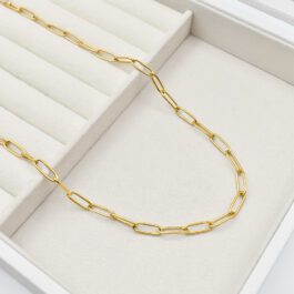 CADENA DE ACERO DORADO FORCE ALARGADA DE 50CM