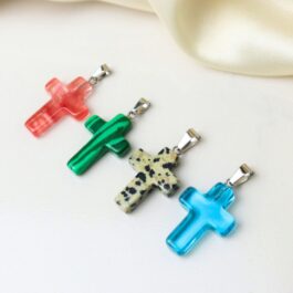 DIJE DE ACERO PIEDRA VARIAS FORMAS