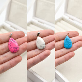 DIJE DE ACERO PIEDRA VARIAS FORMAS