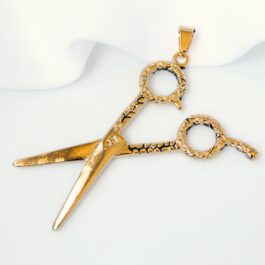 DIJE DE ACERO DORADO TIJERA EXTRA GRANDE
