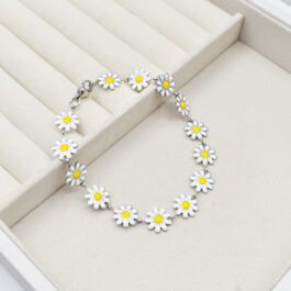 PULSERA DE ACERO MARGARITAS MEDIANAS