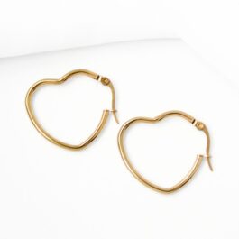 ARGOLLA DE ACERO DORADO CORAZÓN VARIAS MEDIDAS