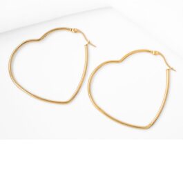 ARGOLLA DE ACERO DORADO CORAZÓN VARIAS MEDIDAS