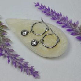 ARGOLLA DE ACERO C/DIJE CUBIC REDONDO