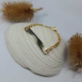 PULSERA DE ACERO DORADO P/GRABAR CHICA