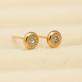 ARO DE ACERO DORADO ESTILO BVLGARI C/1 STRASS MINI