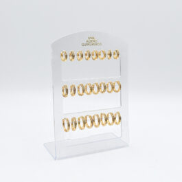 ARGOLLA DE ACERO DORADO 1 FILA DE CUBIC VARIAS MEDIDAS X12