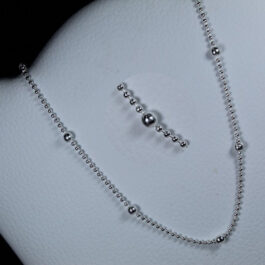 CADENA DE ACERO BLANCO MICROBOLITAS C/ BOLITAS GRANDE 45CM