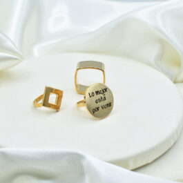 ANILLOS DE ACERO DORADO SURTIDOS X3