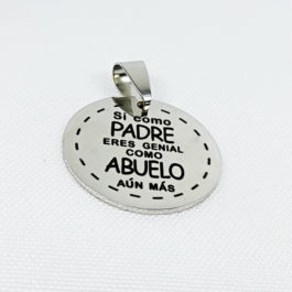 DIJE DE ACERO PAPÁ Y ABUELO