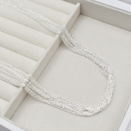 CADENA DE ACERO BLANCO ESPEJITO 45CM X10