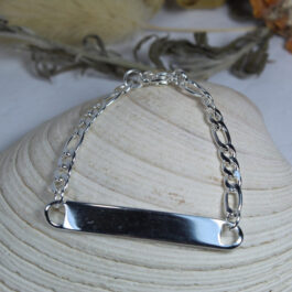 PULSERA DE ACERO BLANCO PARA GRABAR P/NIÑOS