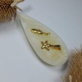DIJE DE ACERO DORADO SOLO PLUMA