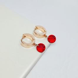 ARGOLLA DE ACERO ROSE C/ CUBIC COLGANTE DE COLORES