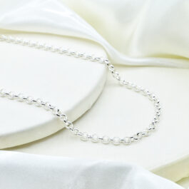 CADENA DE ACERO BLANCO ROLO INTERMEDIA 55CM