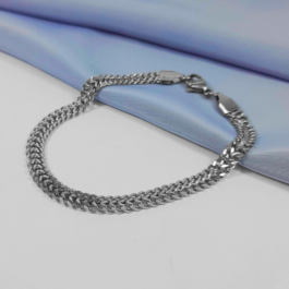 PULSERA DE ACERO TEJIDA PLANA DE 22CM