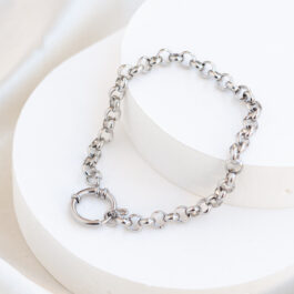 PULSERA DE ACERO ROLO MEDIANA C/CIERRE MARINERO