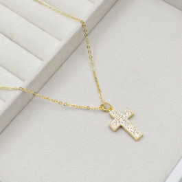 COLLAR DORADO CRUZ MULTI STRASS