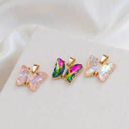 DIJE DORADO MARIPOSA DE CRISTAL C/STRASS
