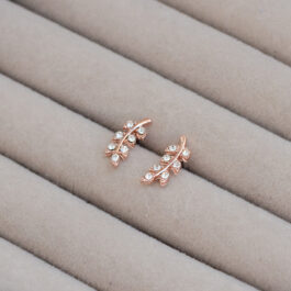 ARO PASANTE DE ACERO RAMITA ROSE C/HOJAS 7 STRASS X 12