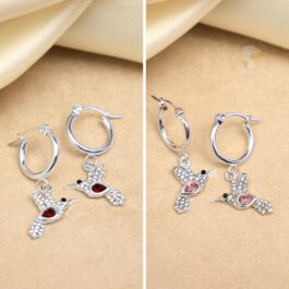 ARGOLLAS DE ACERO BLANCO COLIBRÍ MICROPAVE Y CUBIC