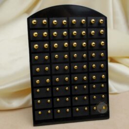 ARO DE ACERO DORADO BOLITA DISTINTOS TAMAÑOS X36 PARES