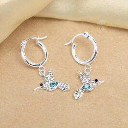 ARGOLLAS DE ACERO BLANCO COLIBRÍ MICROPAVE Y CUBIC