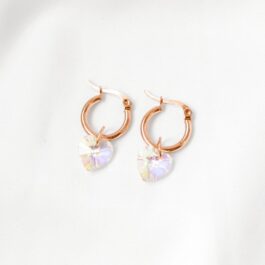 ARGOLLA DE ACERO ROSE C/ DIJE CRISTAL