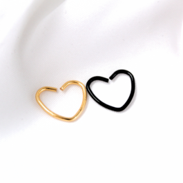 PIERCING CORAZÓN ACERO DORADO O NEGRO