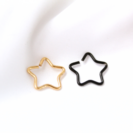 ARGOLLA DE ACERO DORADO O NEGRO ESTRELLA X UNIDAD