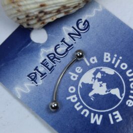 PIERCING CURVO DOBLE BOLITA MEDIANO