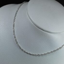 CADENA DE ACERO BLANCO TURBILLÓN ABIERTA FINA 40CM
