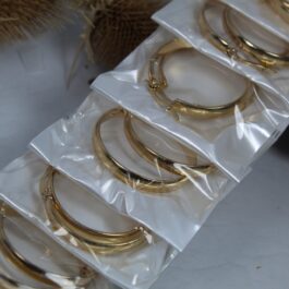 ARGOLLA DE ACERO DORADO TIPO CINTA 30MM X12