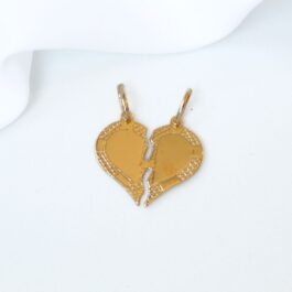 DIJE DE ACERO DORADO CORAZON P/PARTIR