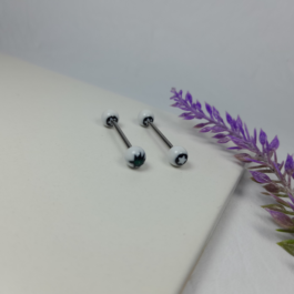 PIERCING DOBLE BOLA ACRILICO COLORES P/LENGUA