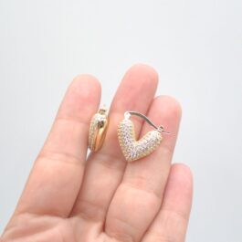 ARGOLLA DORADA CON FORMA DE CORAZON DE MICROPAVE