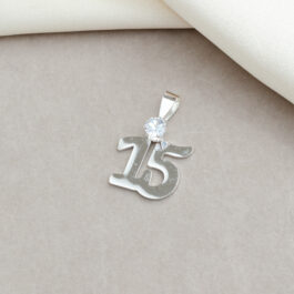DIJE DE ACERO BLANCO N15 CON CUBIC