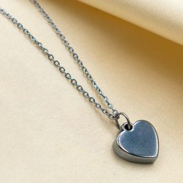 COLLAR DE ACERO C/DIJE CORAZON ENTERO O CALADO