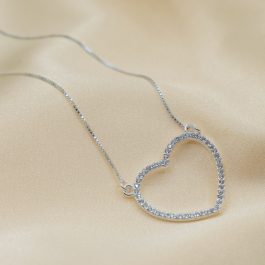 COLLAR DE PLATA CORAZON CALADO MULTISTRASS 50