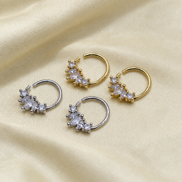 ARO DE ACERO SEPTUM PLATEADO X4