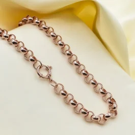 CADENA DE ACERO ROSE ROLO 8.0 60CM C/CIERRE MARINERO